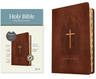 Cover for Tyndale · KJV Thinline Reference Bible, Filament Enabled Edition (Red Letter, LeatherLike, Reverent Cross Dark Brown, Indexed) (Bog) (2023)