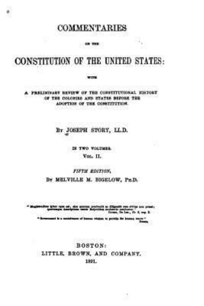 Cover for Joseph Story · Commentaries on the Constitution of the United States (Taschenbuch) (2016)