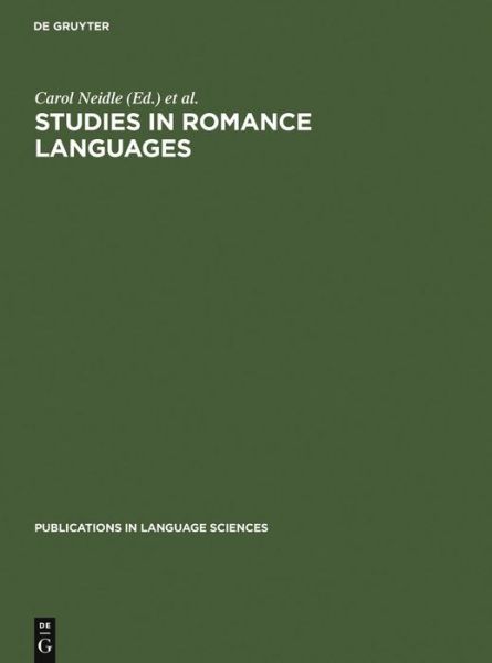 Cover for Carol Neidle · Studies in Romance Languages (Hardcover Book) (1987)