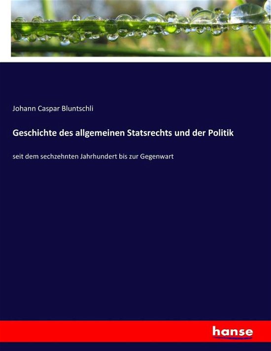 Cover for Bluntschli · Geschichte des allgemeinen S (Bok) (2017)