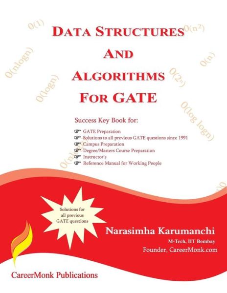 Cover for Narasimha Karumanchi · Data Structures and Algorithms for Gate: 700 Data Structure and Algorithmic Puzzles (Paperback Book) (2011)