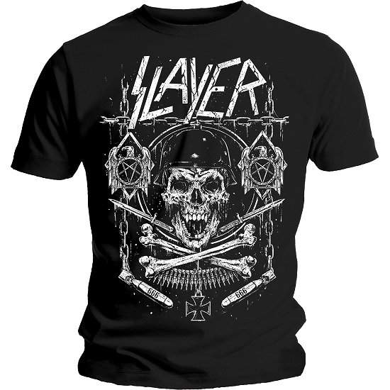 Slayer Unisex T-Shirt: Skull & Bones Revised - Slayer - Produtos - PHM - 5055979978510 - 26 de novembro de 2018