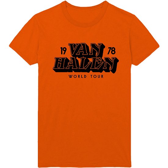 Cover for Van Halen · Van Halen Unisex T-Shirt: World Tour '78 (T-shirt) [size S] [Orange - Unisex edition]