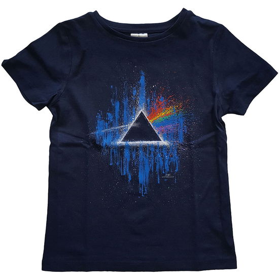 Pink Floyd Kids T-Shirt: Dark Side of the Moon Blue Splatter (11-12 Years) - Pink Floyd - Fanituote -  - 5056368670510 - 