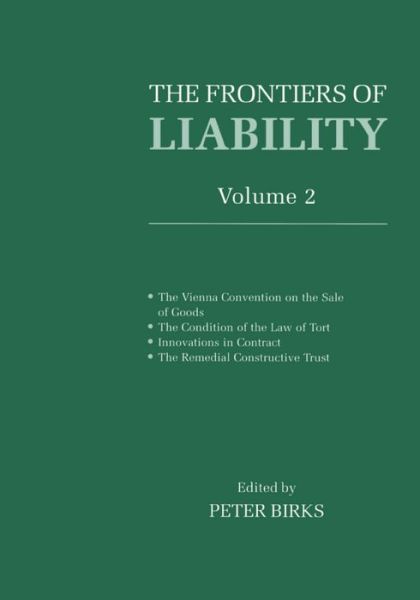 Cover for Birks · Frontiers of Liability: Volume 2 - Frontiers of Liability (Paperback Book) (1994)