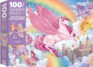 100-Piece Children's Sparkly Jigsaw: Unicorn Kingdom - Children's Jigsaw with Treatments - Hinkler Pty Ltd - Brætspil - Hinkler Books - 9781488935510 - 1. september 2018