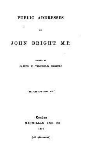 Cover for John Bright · Public addresses (Paperback Book) (2016)