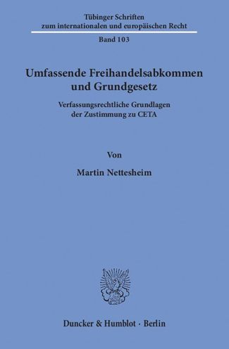 Cover for Nettesheim · Umfassende Freihandelsabkomm (Book) (2017)