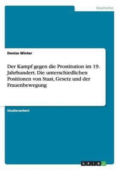 Cover for Winter · Der Kampf gegen die Prostitution (Bog) (2016)