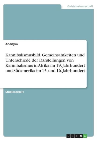 Cover for Anonym · Kannibalismusbild. Gemeinsamkeit (Bog) (2017)