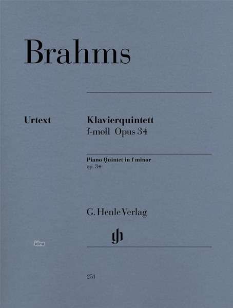 Cover for Brahms · Klavierquint.f-Moll op.34.HN251 (Buch) (2018)