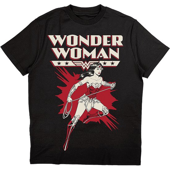 Cover for DC Comics · DC Comics Unisex T-Shirt: Wonder Woman Explosion (T-shirt) [size L] [Black - Unisex edition]