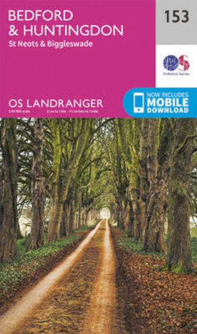 Cover for Ordnance Survey · Bedford, Huntingdon, St. Neots &amp; Biggleswade - OS Landranger Map (Landkart) [February 2016 edition] (2016)