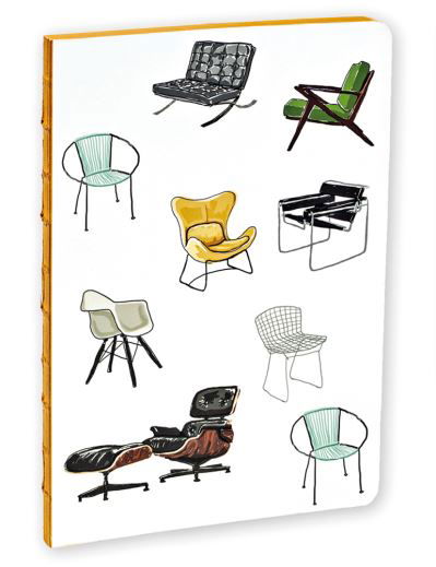 Mid-Century Modern Chairs A5 Notebook - A5 Notebook - Hail Tiger Studio - Książki - teNeues Calendars & Stationery GmbH & Co - 9781623258511 - 15 maja 2020