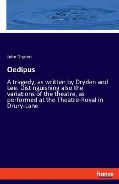Cover for Dryden · Oedipus (Bok) (2020)