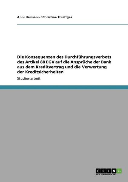 Cover for Heimann · Die Konsequenzen des Durchführu (Book) [German edition] (2013)