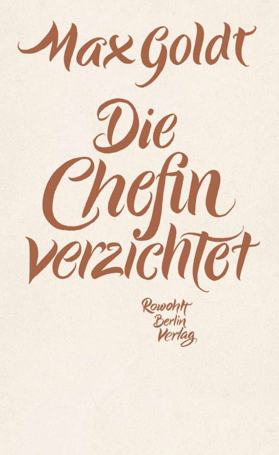 Cover for Goldt · Die Chefin verzichtet (Book)