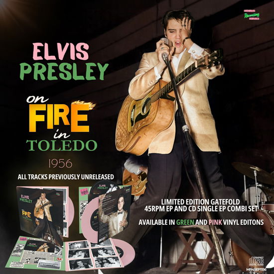 Cover for Elvis Presley · On Fire in Toledo - 1956 (7&quot;/CD) [Pink Vinyl + CD edition] (2024)