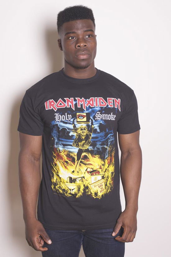 Iron Maiden Unisex T-Shirt: Holy Smoke - Iron Maiden - Fanituote - Global - Apparel - 5055979916512 - 