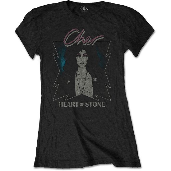 Cover for Cher · Cher Ladies T-Shirt: Heart of Stone (T-shirt) [size M] [Black - Ladies edition]