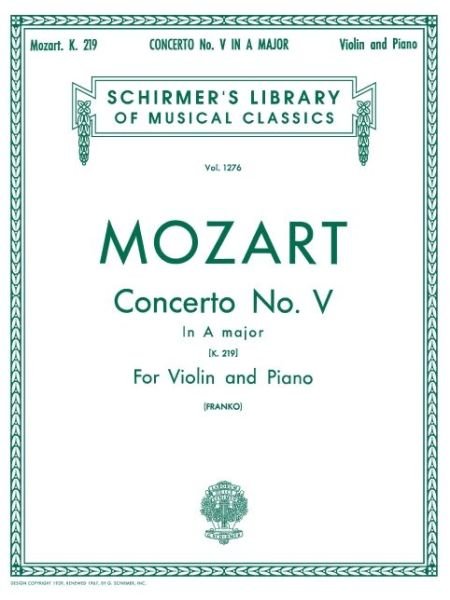 Cover for Wolfgang Amadeus Mozart · Concerto No. 5 in a, K. 219 (Bog) (1986)