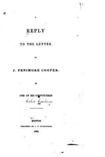 Cover for Caleb Cushing · A Reply to the Letter of J. Fenimore Cooper (Paperback Book) (2015)