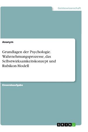 Cover for Anonym · Grundlagen der Psychologie. Wahrnehmungsprozesse, das Selbstwirksamkeitskonzept und Rubikon-Modell (Paperback Book) (2021)