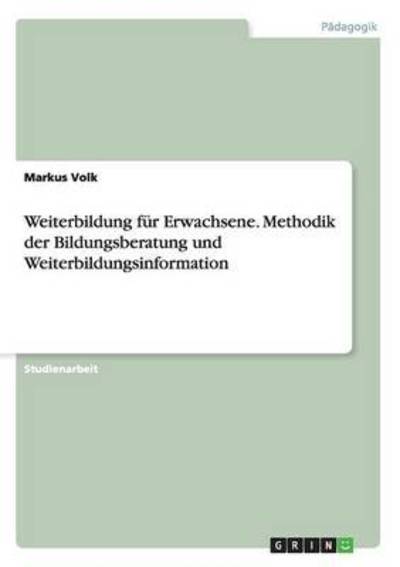 Cover for Volk · Weiterbildung für Erwachsene. Meth (Book) (2016)