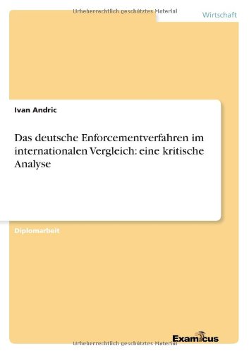 Cover for Ivan Andric · Das deutsche Enforcementverfahren im internationalen Vergleich: eine kritische Analyse (Paperback Book) [German edition] (2012)