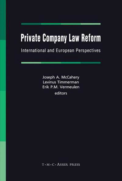 Cover for Erik P.m. Vermeulen · Private Company Law Reform: International and European Perspectives (Hardcover Book) (2010)
