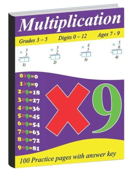 Cover for Madrouba Aslmad N. Madrouba · Multiplication For Kids (Ages 7-9 , Digits 0-12): 100 Practice Pages With Answer Key (Paperback Book) (2022)