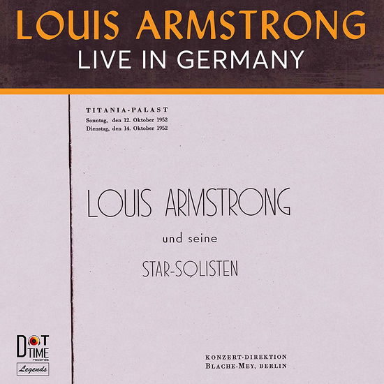 Cover for Louis Armstrong · Live In Germany 1952 (LP) [Limited Numbered edition] (2019)