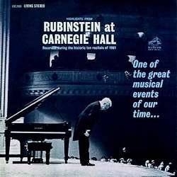 Cover for Arthur Rubinstein · Highlights From Rubinstein At Carnegie Hall (LP) (2023)