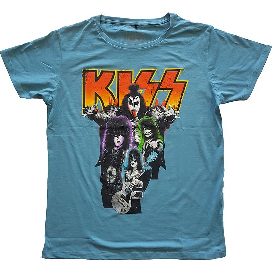 KISS Unisex T-Shirt: Neon Band - Kiss - Produtos -  - 5056368666513 - 