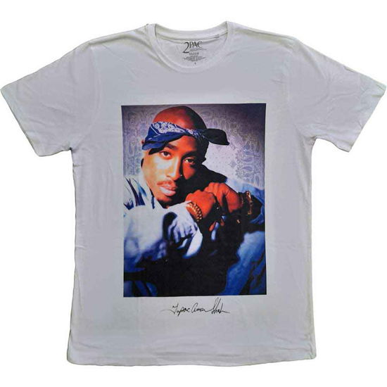 Tupac Unisex T-Shirt: Blue Bandana - Tupac - Koopwaar -  - 5056561025513 - 