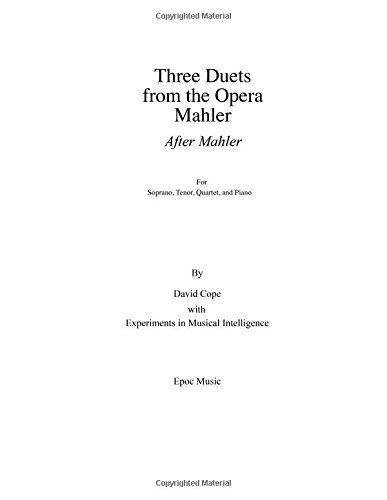 Cover for David Cope · Three Duets from the Opera Mahler (Taschenbuch) (2015)