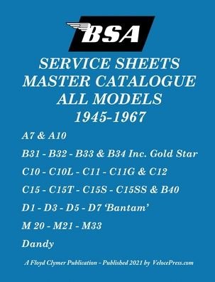 Cover for Floyd Clymer · BSA 'Service Sheets' Master Catalogue for All Models 1945 to 1967 (Pocketbok) (2021)
