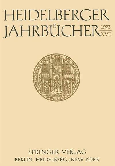 Cover for Hans Walter Wolff · Heidelberger Jahrbucher XVII - Heidelberger Jahrbucher (Paperback Book) (1973)
