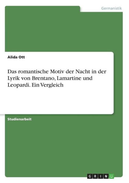 Cover for Ott · Das romantische Motiv der Nacht in (Book) (2016)