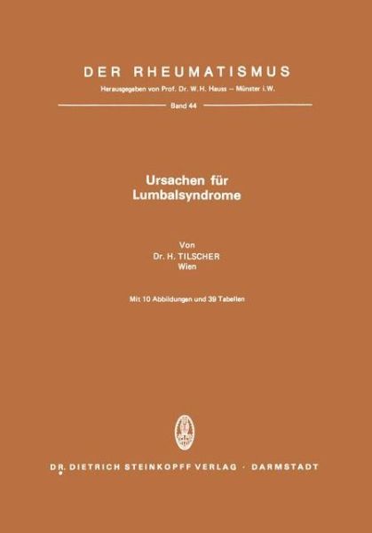 Cover for Hans Tilscher · Ursachen Fur Lumbalsyndrome - Der Rheumatismus (Taschenbuch) [German edition] (1979)