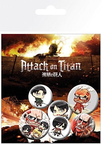 Cover for P.Derive · ATTACK ON TITAN - Chibi - Pack 5 badges (Toys) (2020)