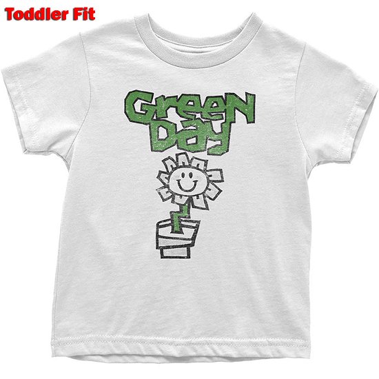 Cover for Green Day · Green Day Kids Toddler T-Shirt: Flower Pot (18 Months) (T-shirt) [size 1-2yrs] [White - Kids edition]