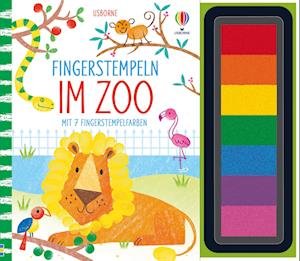Fingerstempeln: Im Zoo - Fiona Watt - Livres - Usborne - 9781789418514 - 16 mars 2023