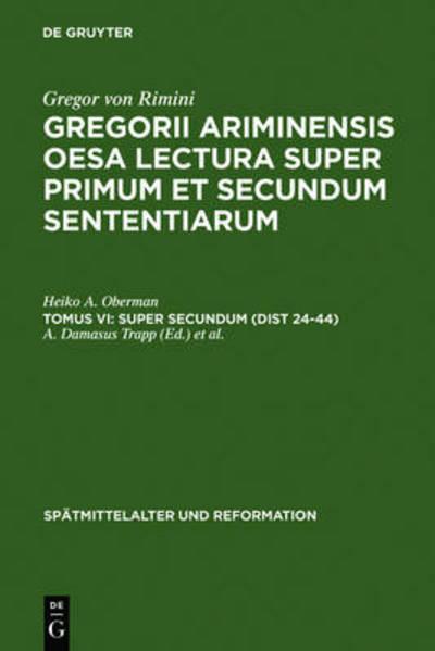 Cover for Heiko A. Oberman · Gregor v.Rimini:Gregorii Ariminensis.6 (Book) [German edition] (1980)