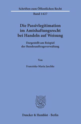 Cover for Jaschke · Die Passivlegitimation im Amtsh (Book) (2020)