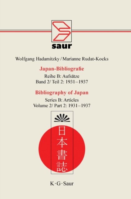Cover for Hadamitzky · Japan-Bibliografie.1931-1937 (Book) (2008)