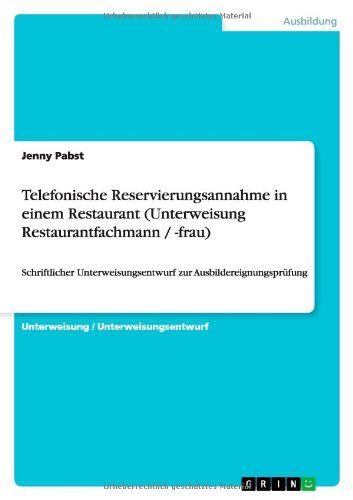 Cover for Pabst · Telefonische Reservierungsannahme (Bog) [German edition] (2013)