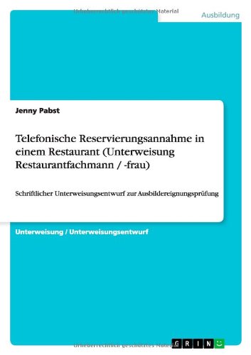 Cover for Pabst · Telefonische Reservierungsannahme (Book) [German edition] (2013)