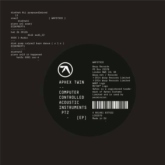 Cover for Aphex Twin · Computer Controlled Acoustic Instruments Pt 2 Ep (LP) [EP edition] (2015)