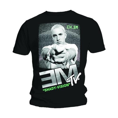 Eminem Unisex T-Shirt: EM TV Shady Vision - Eminem - Fanituote - ROFF - 5023209703515 - tiistai 13. tammikuuta 2015